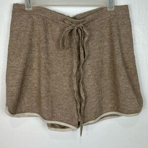 MOTF Cashmere Blend Knitted Drawstring Closure Contrast Trim Shorts Size M
